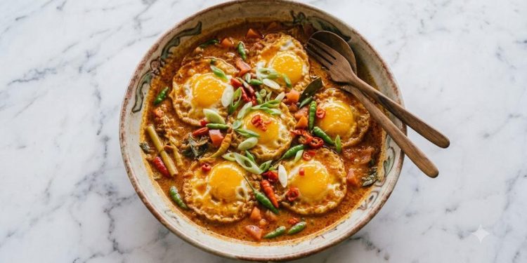 Resep Telur Ceplok Santan Pedas yang Mudah dengan Bumbu Meresap