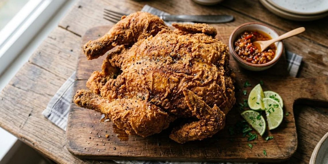 Goreng Ayam Utuh agar Matang Merata Tidak Gosong dan Tetap Juicy