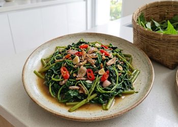 Resep Tumis Daun Ubi dengan Bawang dan Cabai yang Nikmat Disajikan dengan Nasi Hangat